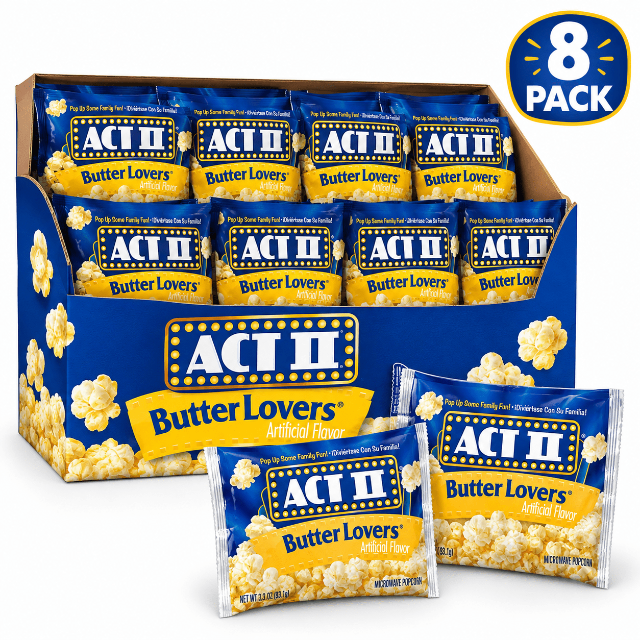 TEMU Act Ii Butter Lovers Popcorn, Made With 100% Whole Grain – Rich, Buttery Flavor In Every Bag – Perfect For Movie Nights, Snacking, Or Sharing
