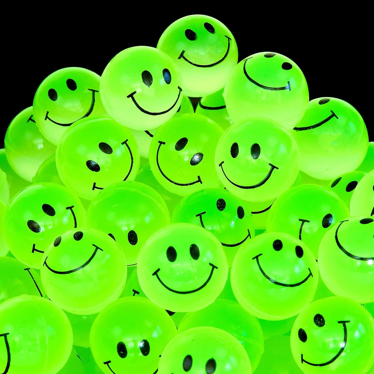 TEMU 144-pack -the-dark Face Bouncy Balls, 1-inch For Kids, Party Favors, Goodie Bags, Classroom Prizes And