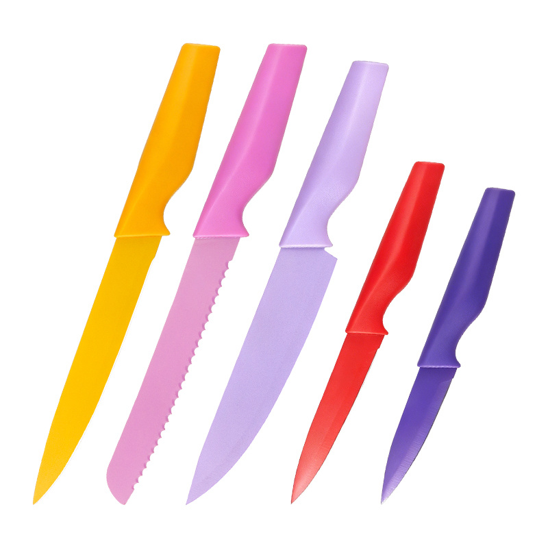 TEMU Stainless Steel Knives Kitchen Set (14-piece) - 7 Knives, 7 Protective Sleeves, Rust-resistant, Durable, Multi-functional For Cutting Meat,