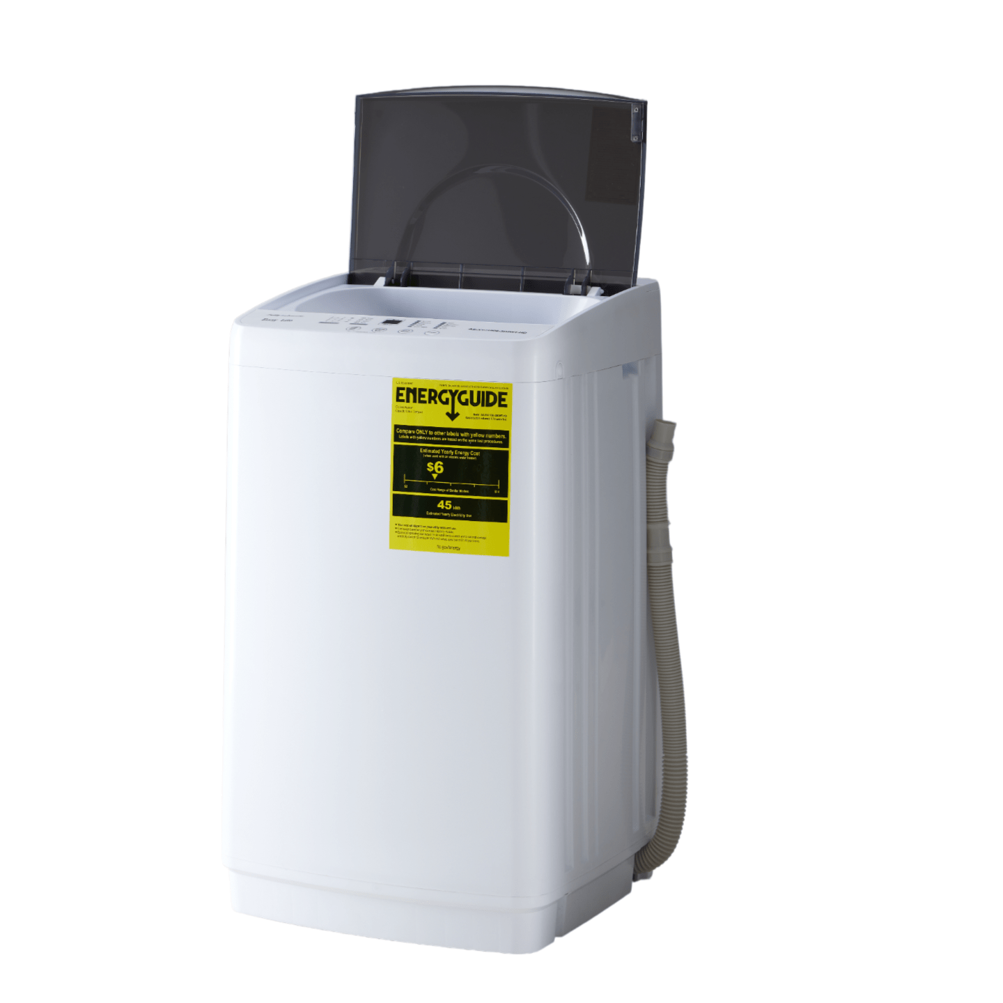 1.06 Cu. Ft. Portable Washing Machine, 7.7 lb. Capacity Compact Washer - 10 Wash Cycles with translucent Lid, Quick Connect Adapter & Drain Hose - Ideal for Apartments, Homes