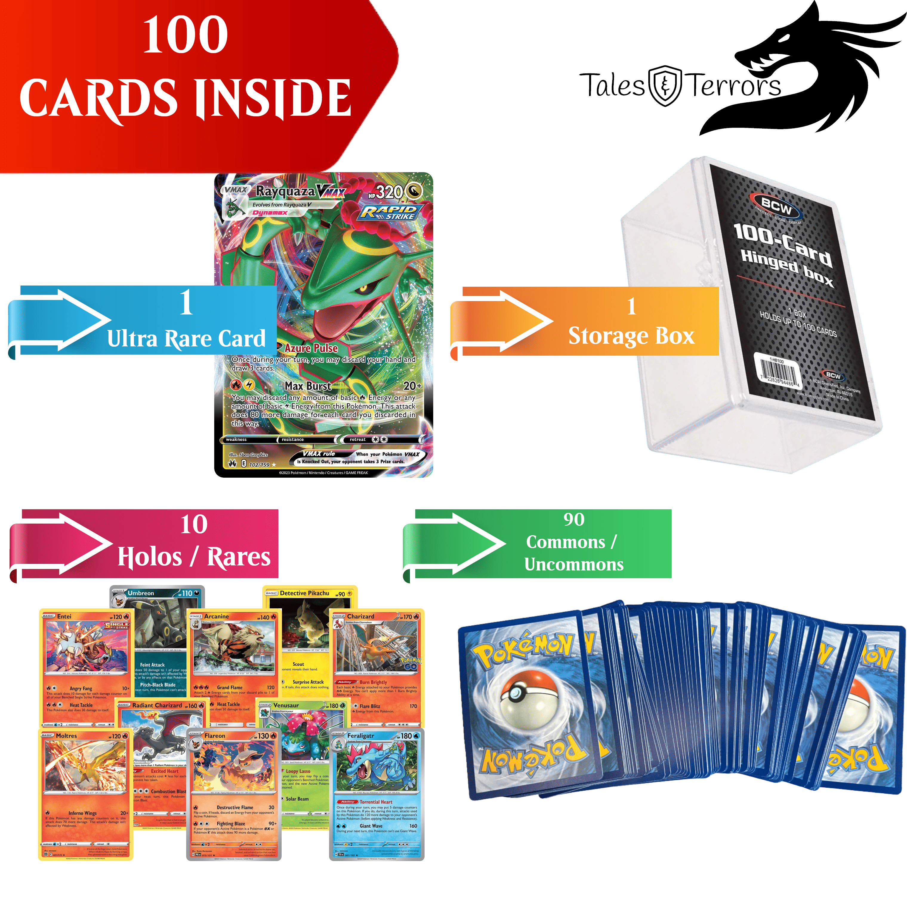 Curator Pack Bundle | 100+ Pokémon Cards | Authentic Pokémon Cards! | 10x Holos/Rares | 1x EX, V, IR, SIR, GX, VMAX, VSTAR, or Full Art Guaranteed! |