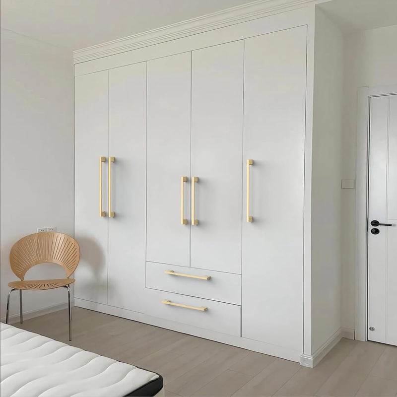 10 Pack 10 Inch 256mm Kitchen Cabinet Handles Brushed Gold Cabinet Pulls Kitchen Cabinet Hardware Drawer Pulls for Cupboard Wardrobe