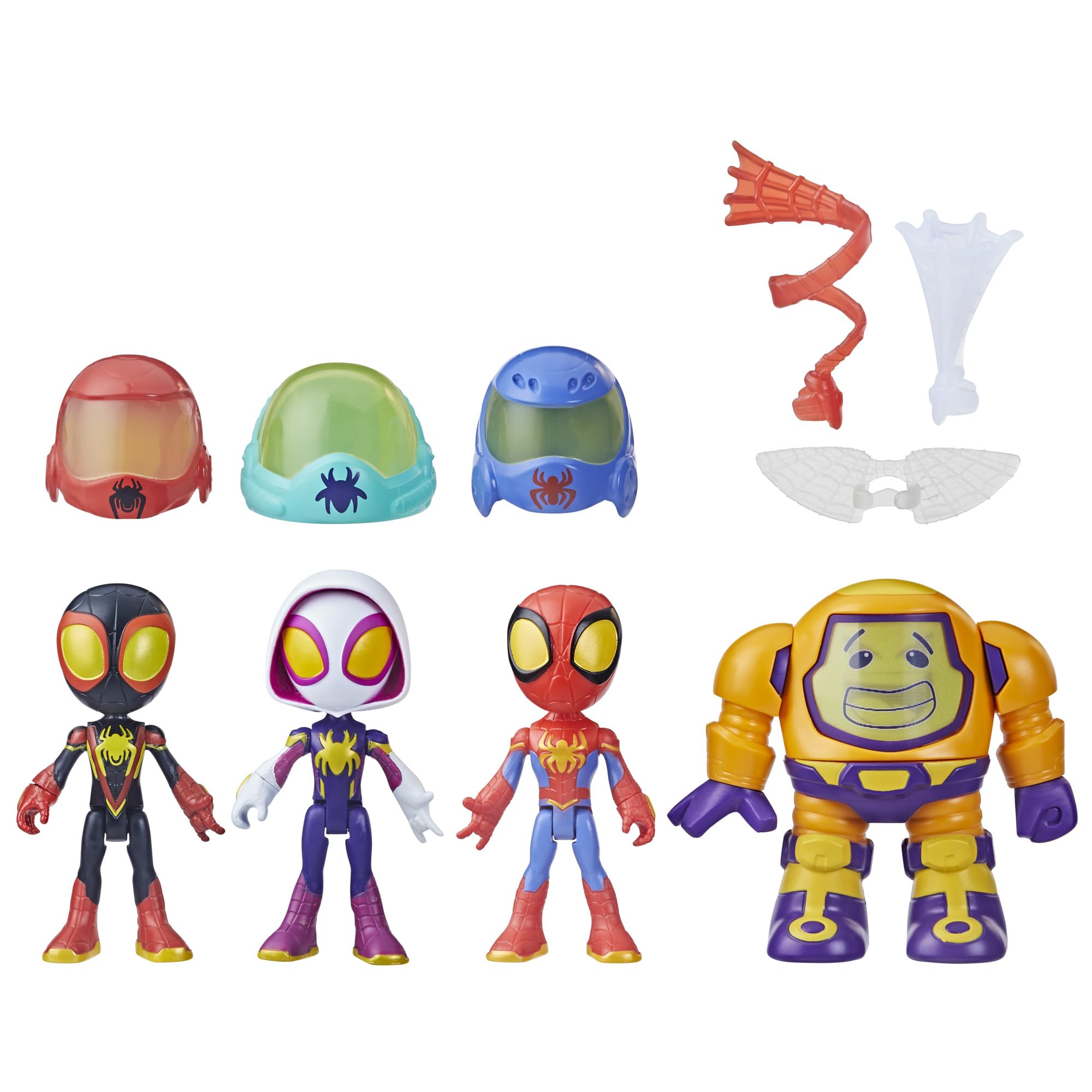 TEMU And His Web-spinners For Adventure 4-pack, 4-inch Action Figures With 6 Accessories, Super Hero Toys For +