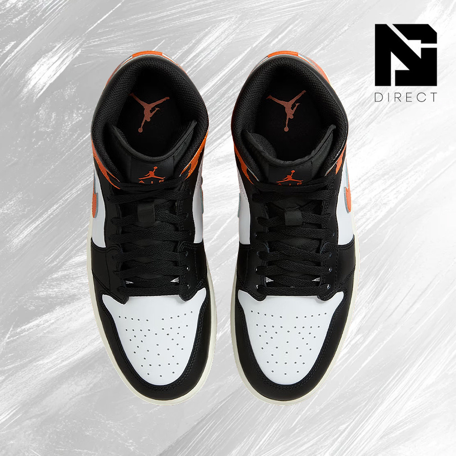Jordan 1 Mid Black Toe Starfish– Men's Lifestyle Sneakers – shoes for man -Vintage-Autumn & Winter & Spring & Summer-Inspired Running Shoes, Shock-Absorbing Comfort, Gym to Streetwear Casual Wear-Summer Sale- Back to School Gift –DQ8426 801