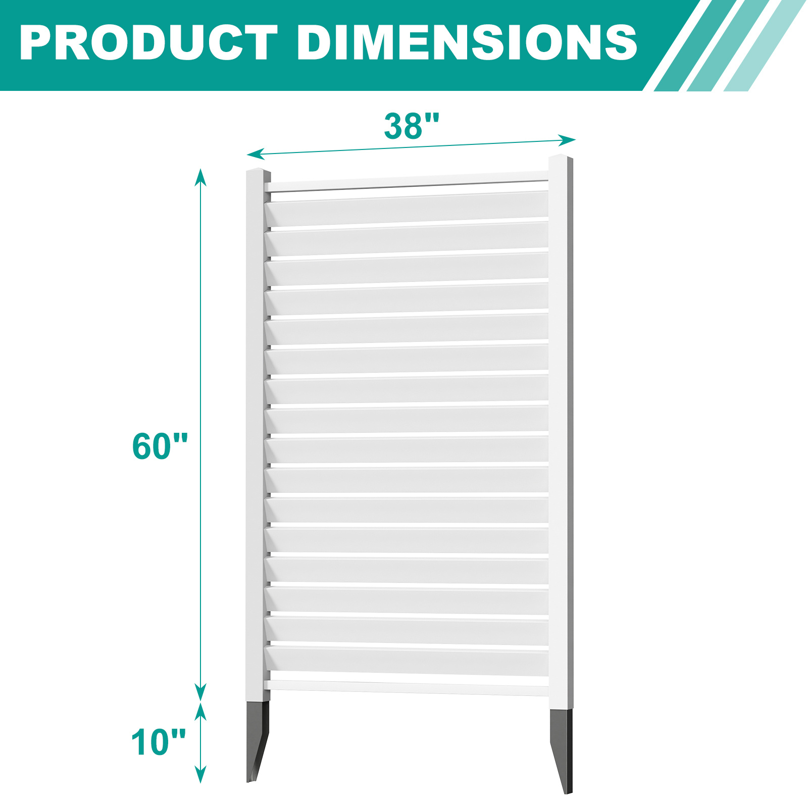 Air Conditioner Fence, White Vinyl Pool Equipment Enclosure Panel with Metal Stakes, Outdoor Trash Can Screen Privacy Fence Panels for Outside