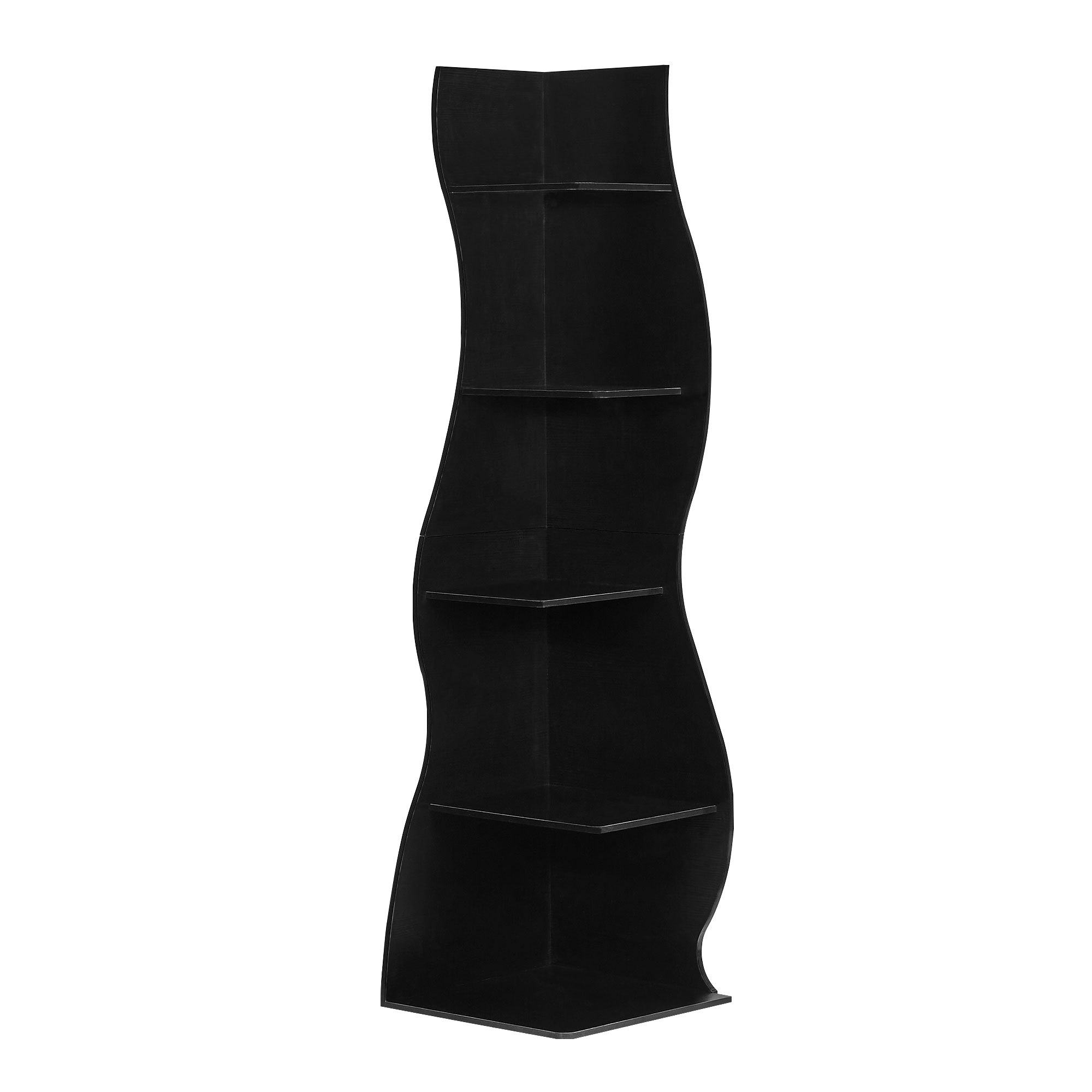5-Tier Corner Shelf, Modern Wall Corner Bookshelf, Stylish Bookcase Storage Rack for Small Space, Living Room, Bedroom, Home Office