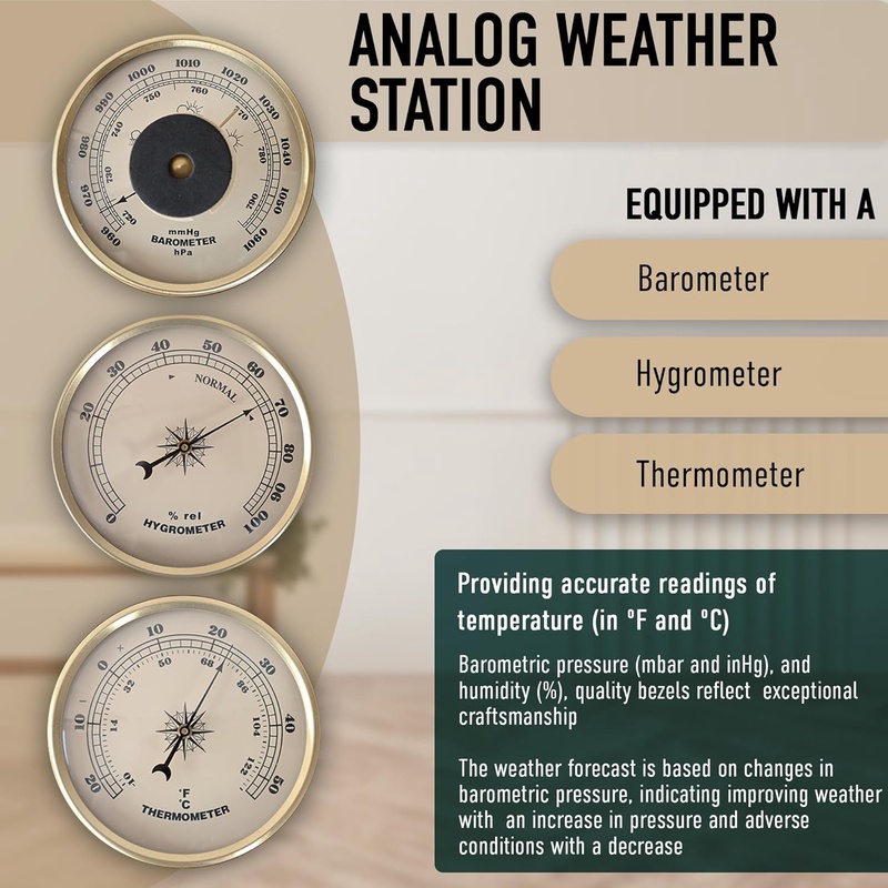 classic   weather station home barometers indoor barometer barometer hygrometer thermometer traditional weather indicators home decor