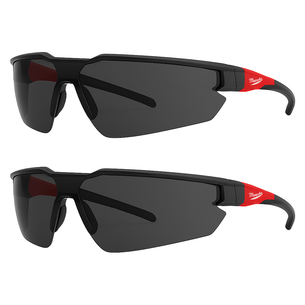 TEMU 48-73-2005 Safety Glasses Tinted Lens Black/red Frame (pack Of 2)