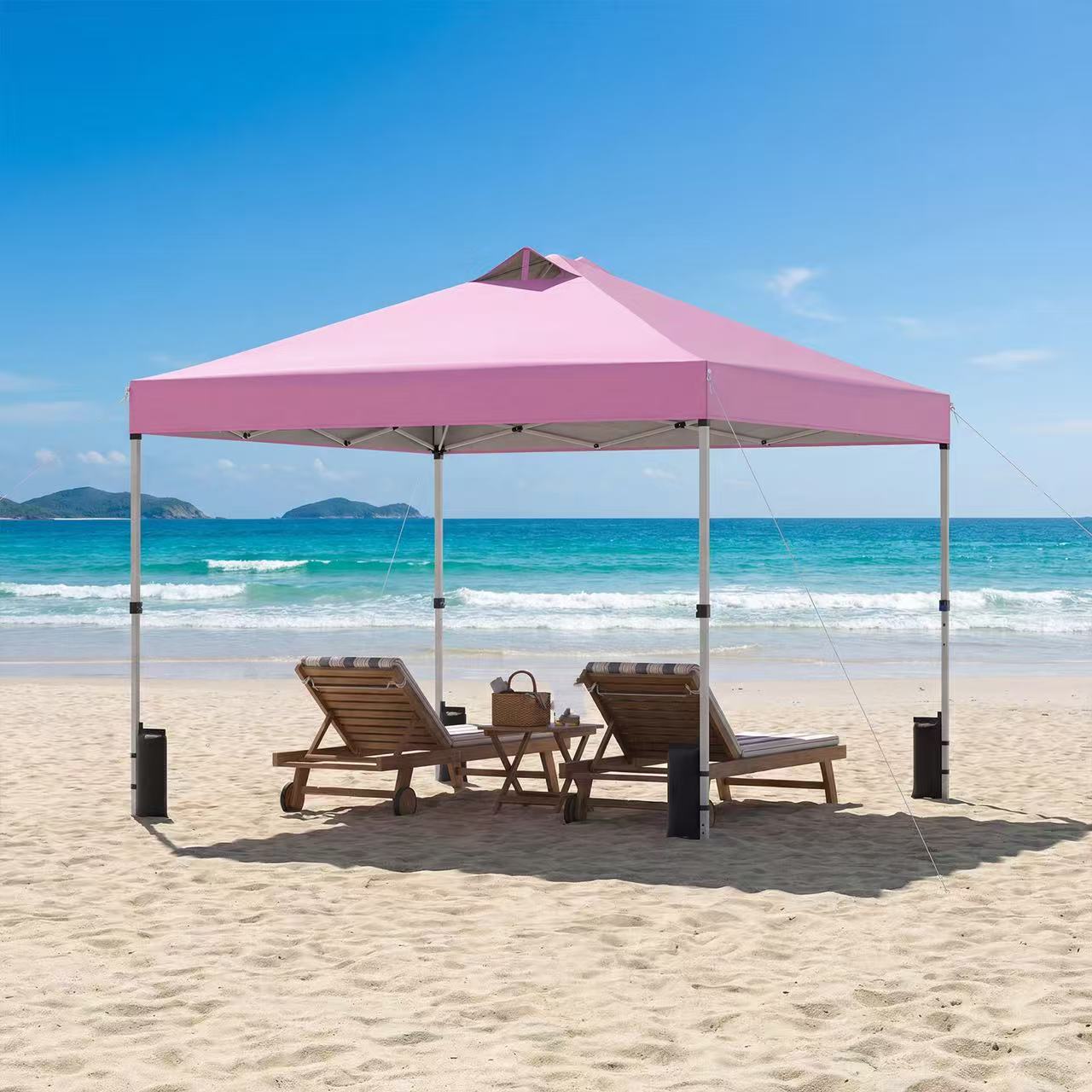   10 x 10 ft   up canopy tent 1 person easy setup gazebo shelter w 1 button   bag silver coated   duty frame sandbags stake ropes portable party tent for picnic event