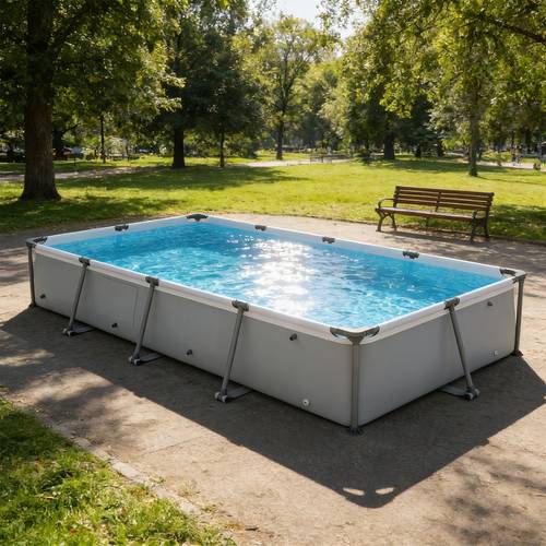 10 x 6 8 rectangle above ground pool swimming pool set with metal frame puncture resistant pvc fabric drainage connector 978 gal large capacity easy assembly backyard pool