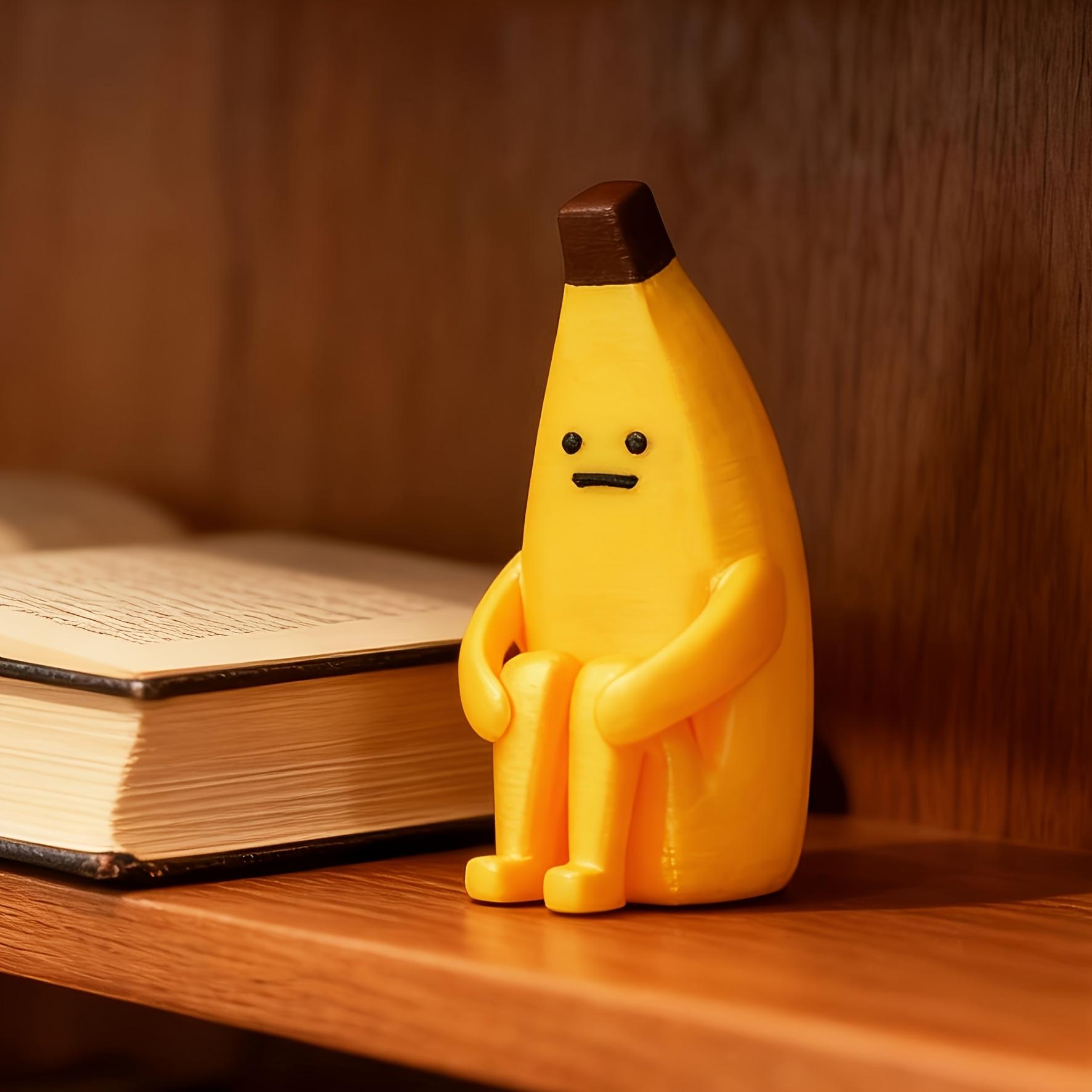 TEMU Anxiety Banana 3d Ornament 1/2/3pcs Anxiety Banana 3d Printed Ornament, Durable Pla Decoration, Suitable For Home Desktop, Office Decor, And Car