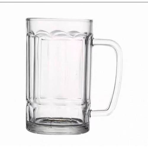 9oz clear glass beer mug with handle thick durable beer cup for juice soda cocktail bar drinkware 1pc