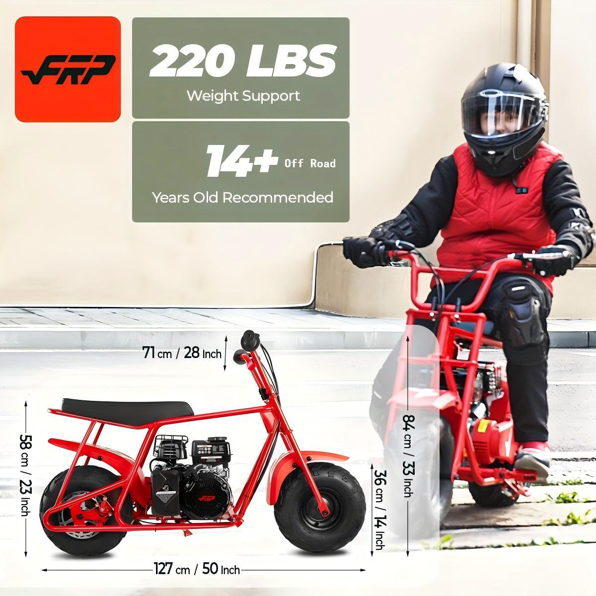 Mini Diirt Bike, Gas Powered Mini Bike For Adults,100cc 4-Stroke Mini Bike Up to 28 MPH, Pull Start, 220 Lbs Capacity, EPA Certified, Engineered for Longevity, gift ideas