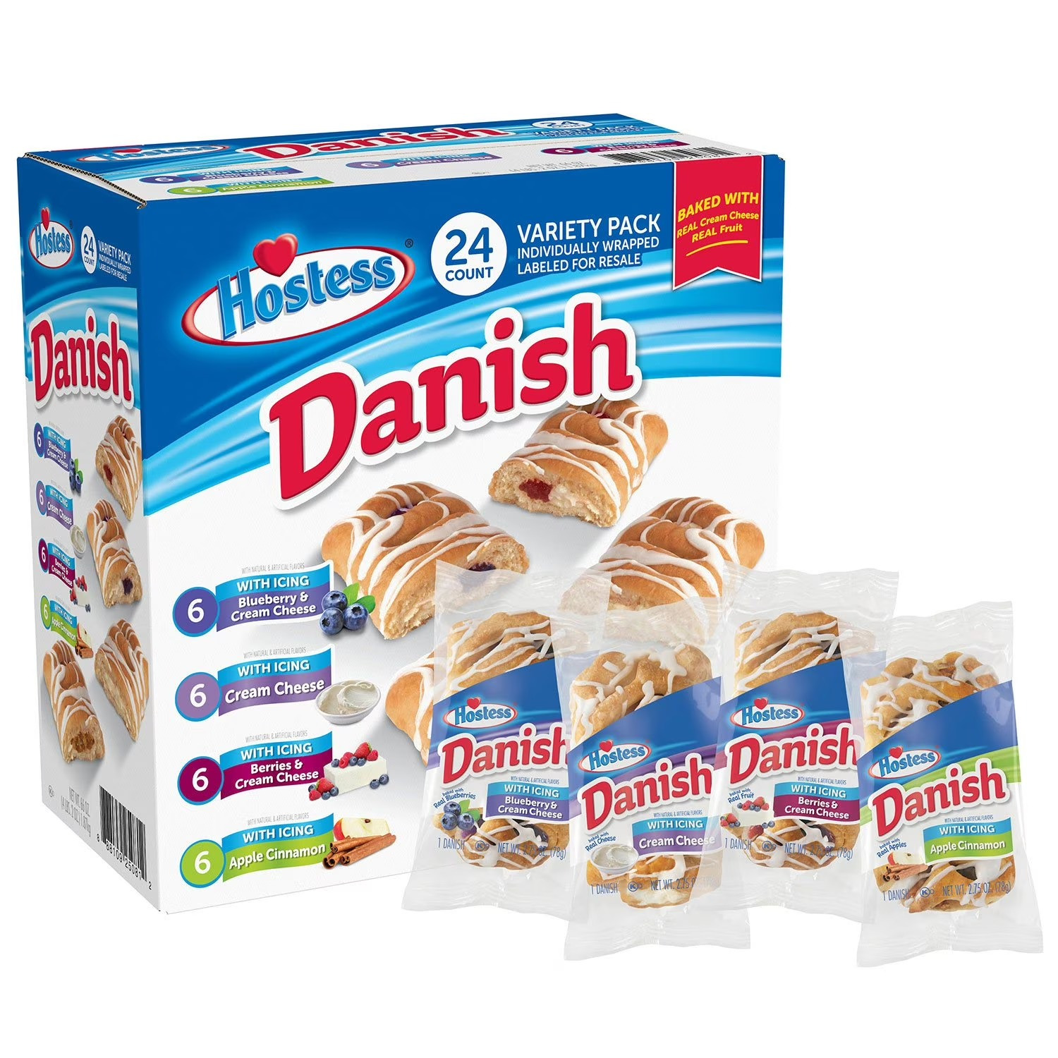 TEMU Hostess Variety Pack Danish, 2.75 Oz., 24 Pk.