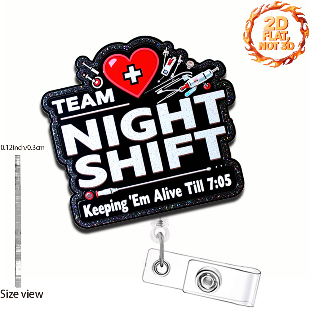 TEMU 2d Flat Acrylic, Clip-on Heartbeat Badge Reel Clip, Suitable For Holding Id Cards For Nurses, Doctors, Nurses, And Nursing With A Clip, 2d Flat