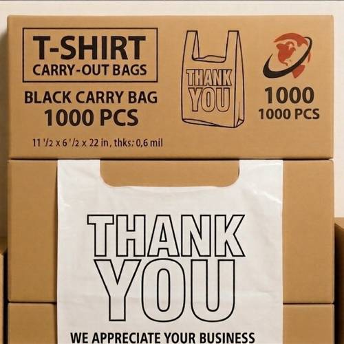 1000 pack thank you white plastic bags thick high weight capacity for heavy