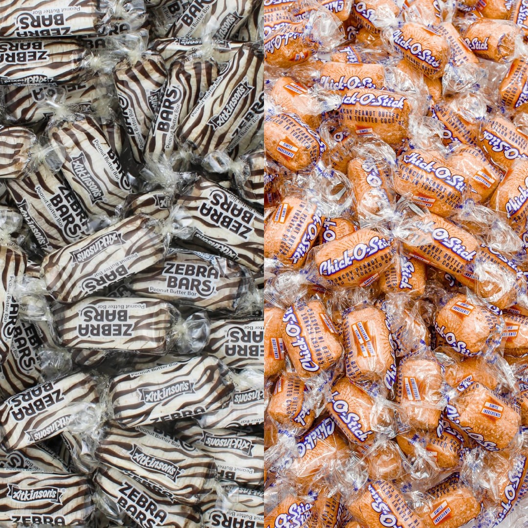 TEMU Atkinson Chick-o-stick & Zebra Peanut Butter Bars Mix 1 Lb – Assorted Crunchy Peanut Butter Candy