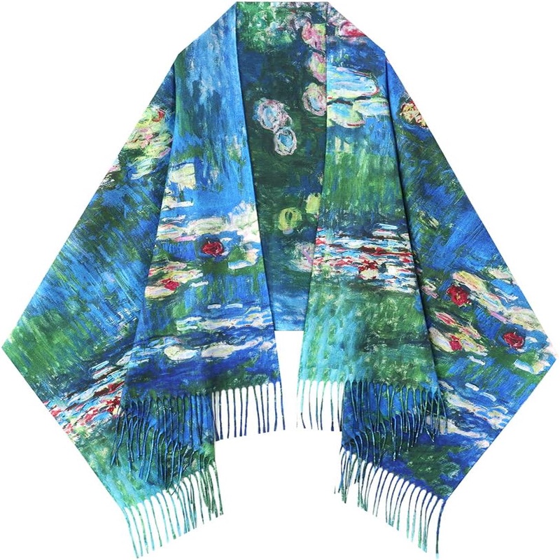 Umjetnost Soft Cashmere Feel Scarf For Women Winter Warm Scarves Large Shawl Wrap Monet Van Gogh Art Print