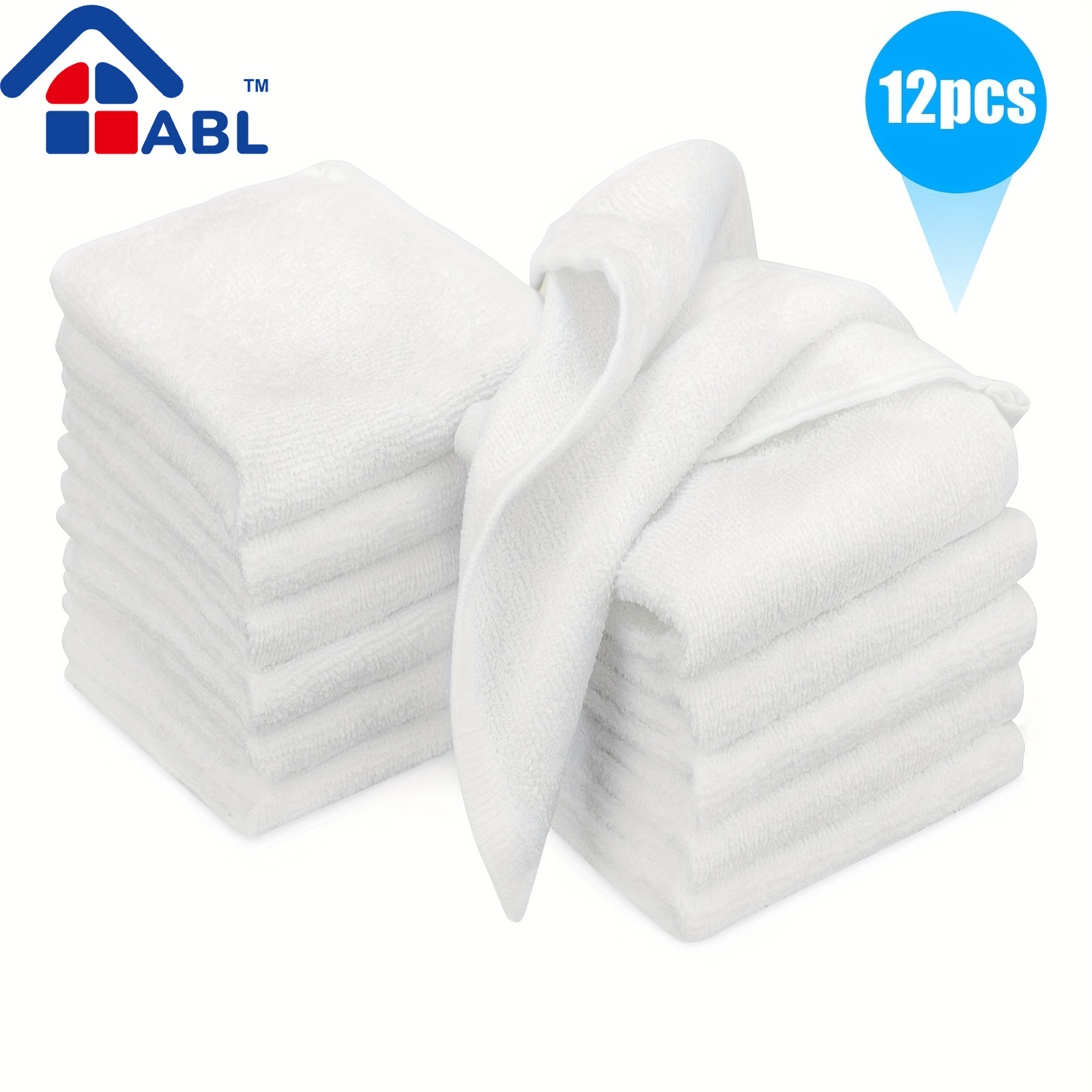 TEMU ( Outlet Abl)12 Packs Of Soft And Fiber Towels, With A Soft Texture And Water Absorption, Suitable For Bathrooms, Gyms, Hotels, And Spas,