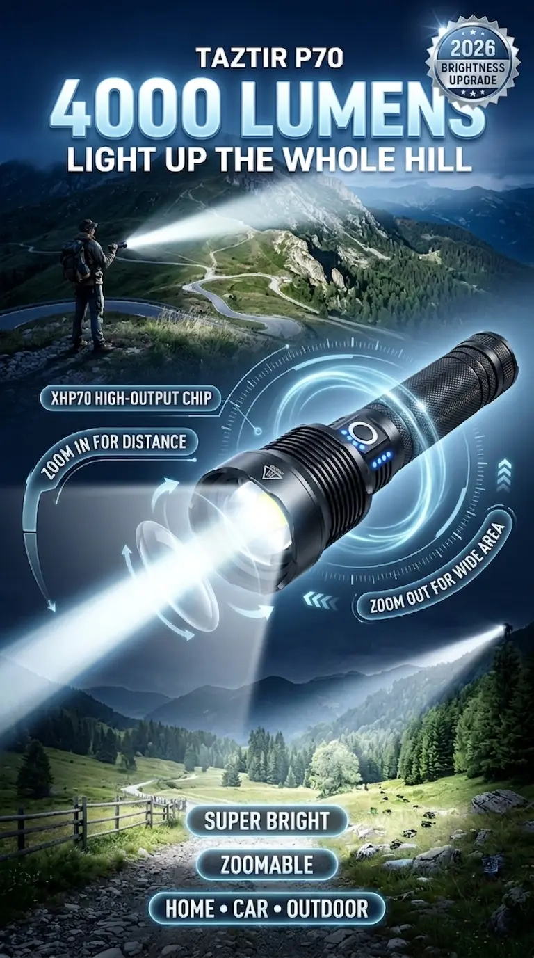 Torche LED rechargeable - Torche super lumineuse, lanterne de camping à Torche LED rechargeable - Torche super lumineuse, lanterne de camping à
