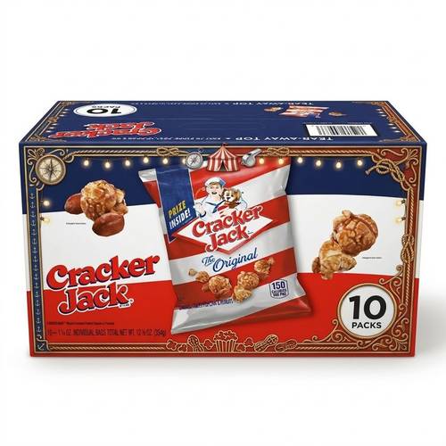10 count original caramel coated popcorn and snack packs classic sweet flavor individually wrapped 1 25 oz bags bulk box on the