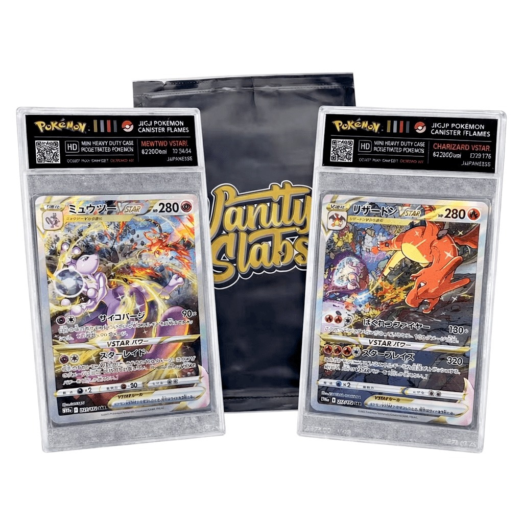 Japanese Pokémon Mystery Slab | Rare Card in Display Slab | EX, V, VMAX, VSTAR | Includes 10 BONUS Holo Cards | Perfect Gift for Kids & Collectors of All Ages