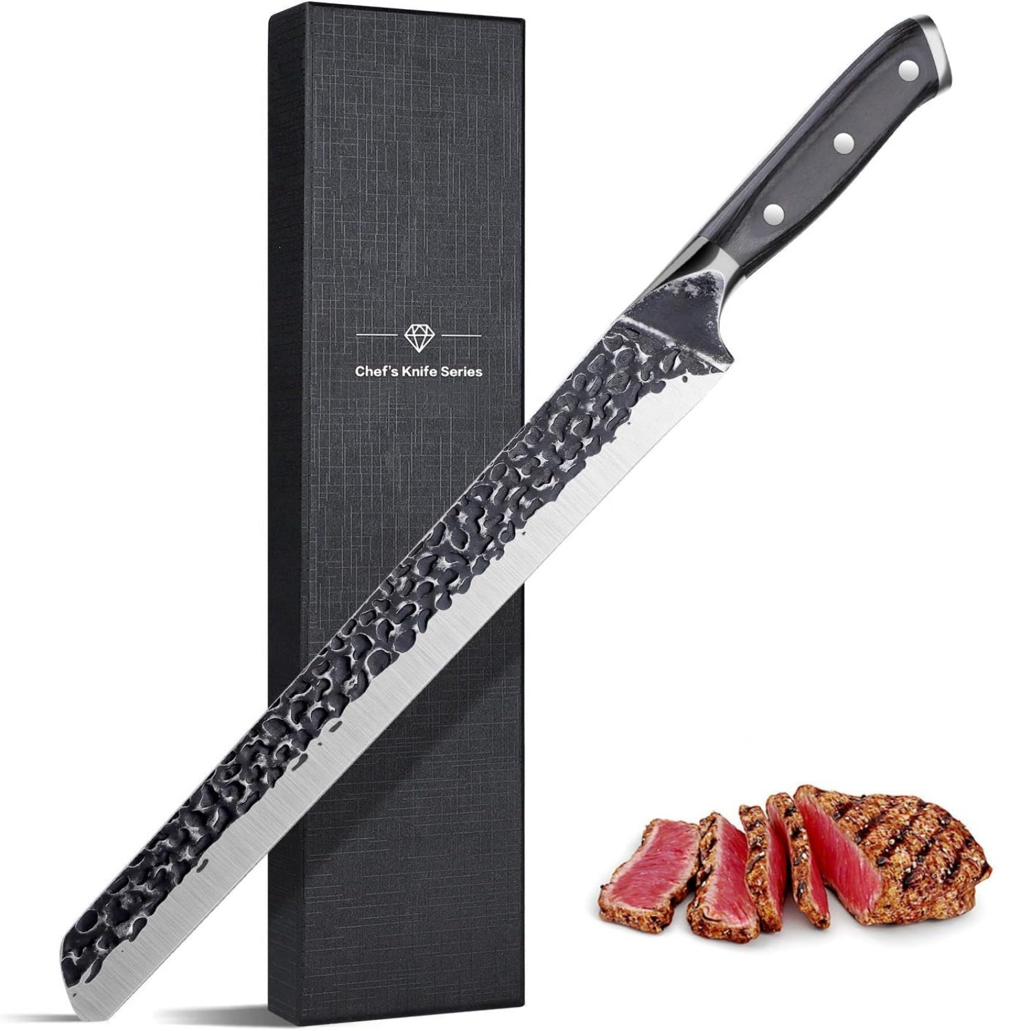TEMU 12 Inch Hand Knife For Meats, Ribs, Roasts Brisket Carving Knife For Bbq And Christmas Gifts