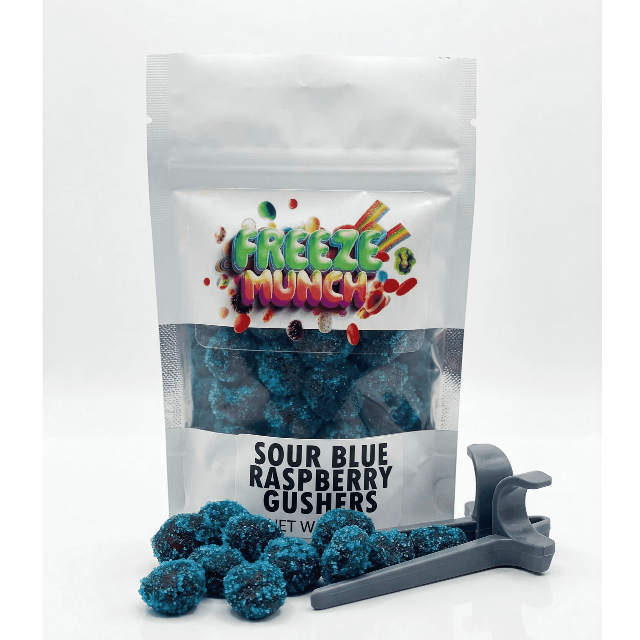 Sour Blue Raspberry Gushers Fruit Snacks Chewy Filled Super Sour Candy With Finger Chopsticks For Mess Free Snacking