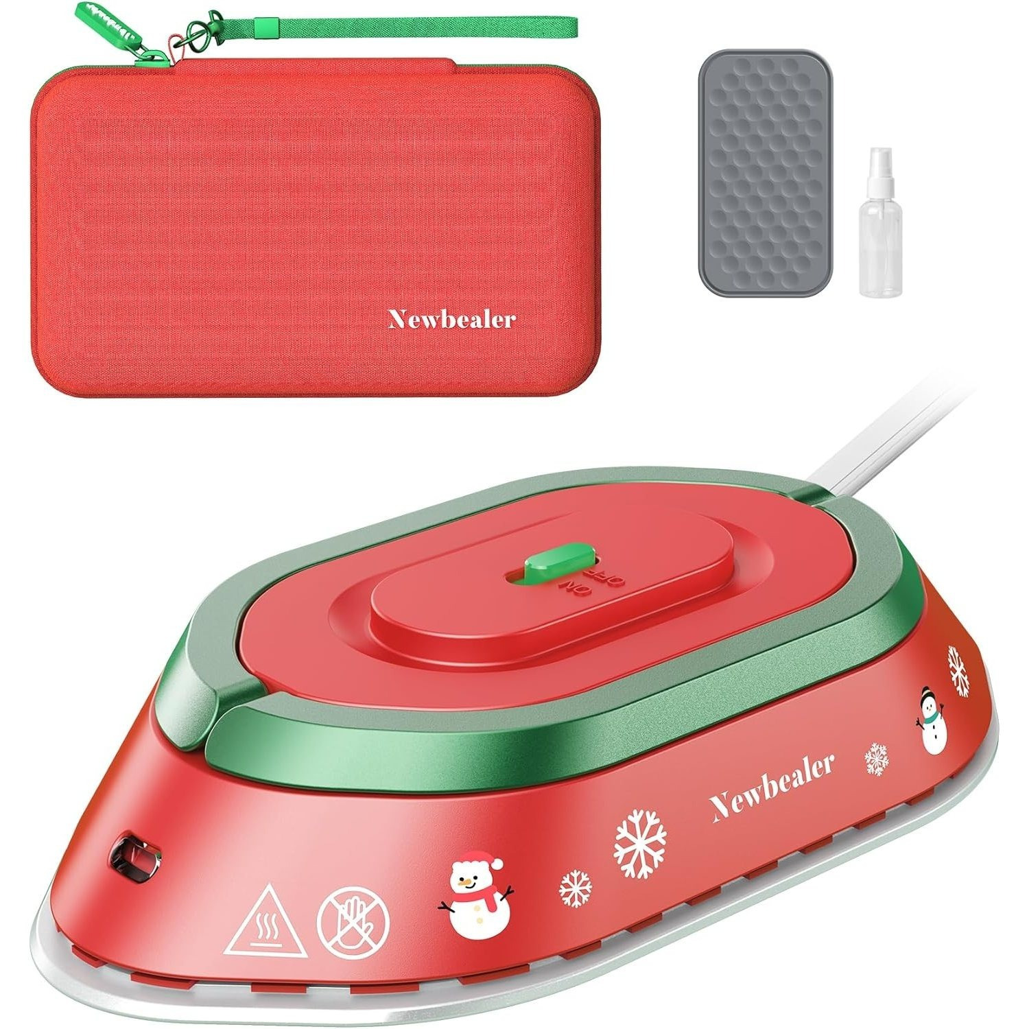 Travel Iron With Dual Voltage &ndash; 120v/220v Lightweight Dry Iron For Clothes (no Steam), W/spray Bottle, Storage Pouch & Sturdy Stand (silver)