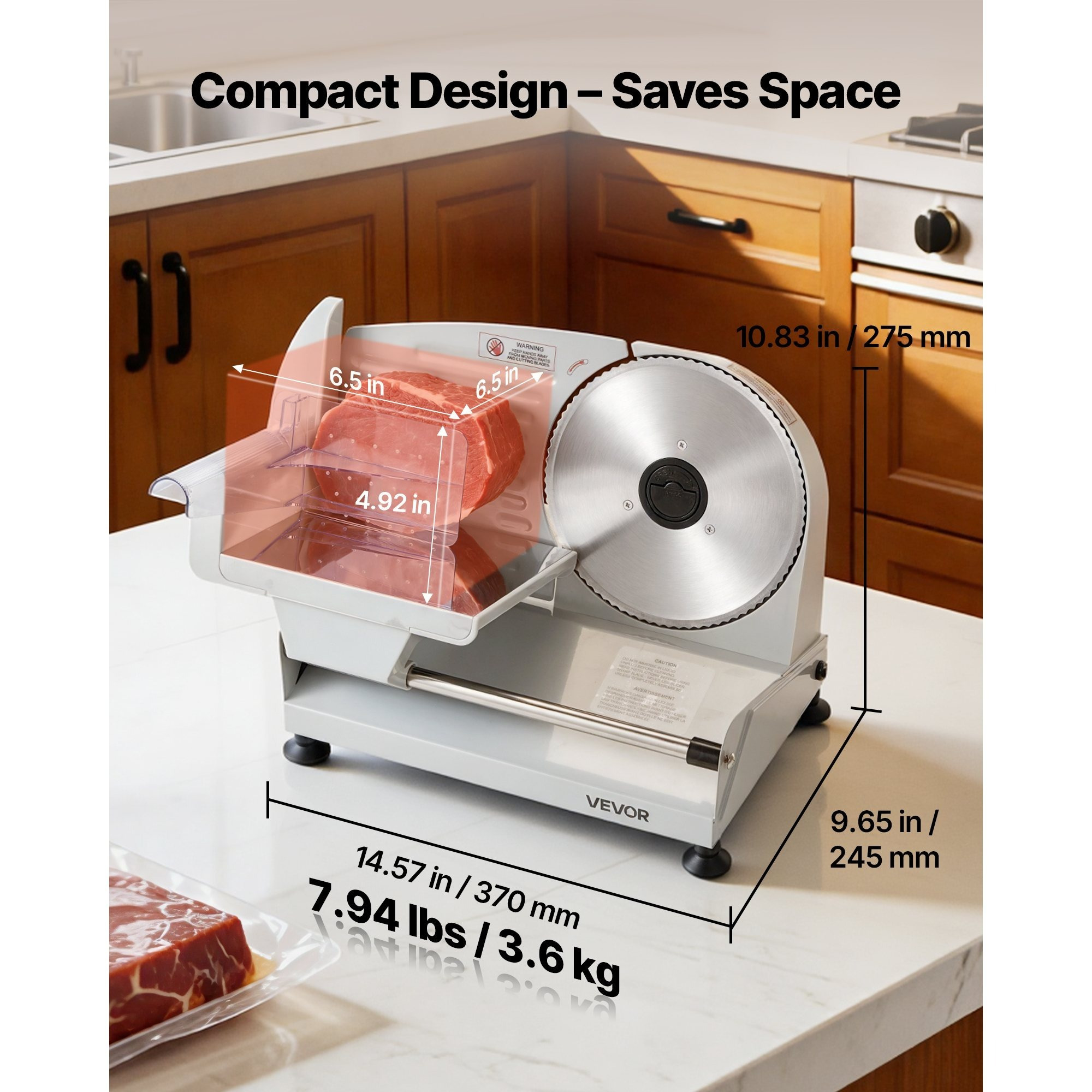 VEVOR Meat Slicer, 7.5