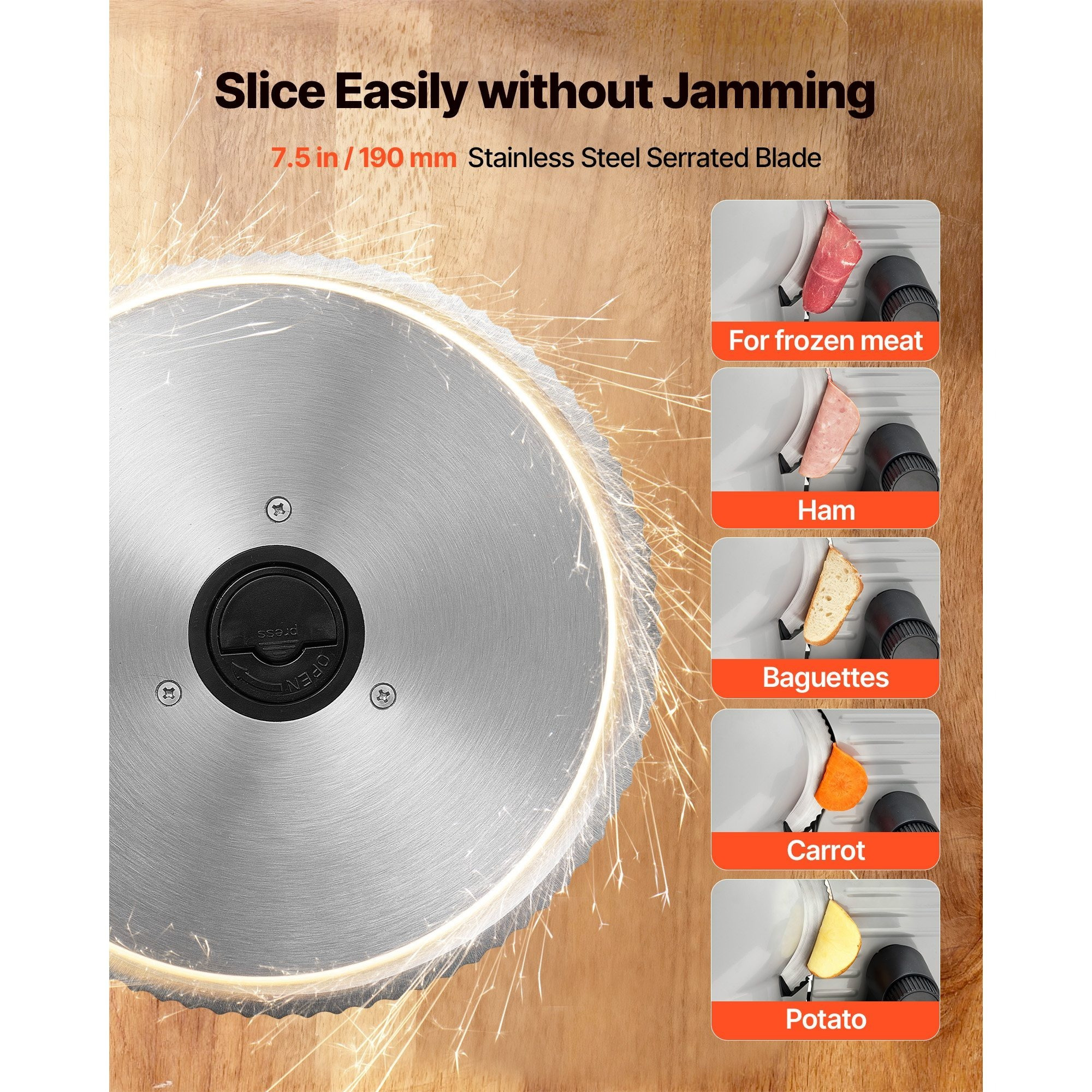 VEVOR Meat Slicer, 7.5
