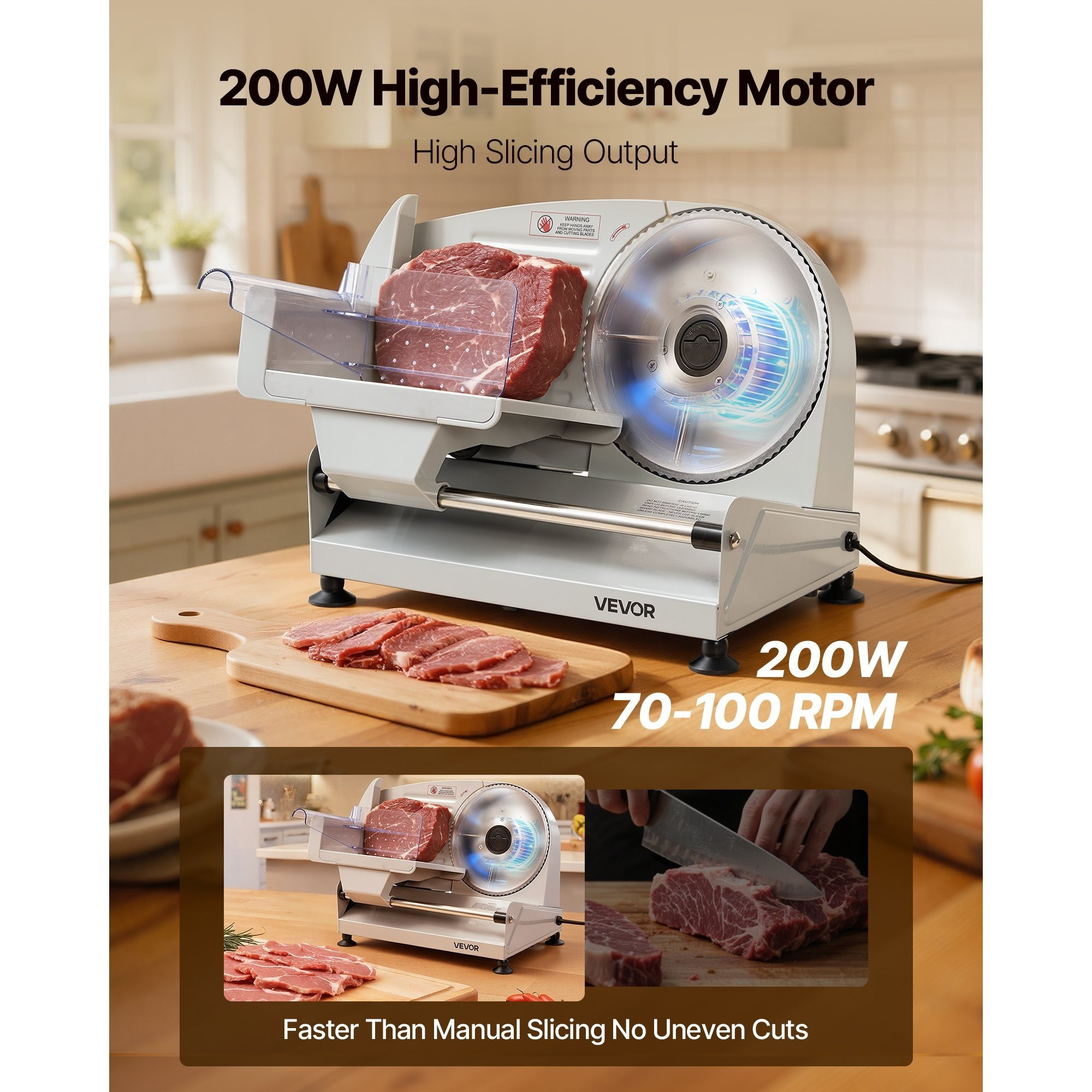 VEVOR Meat Slicer, 7.5