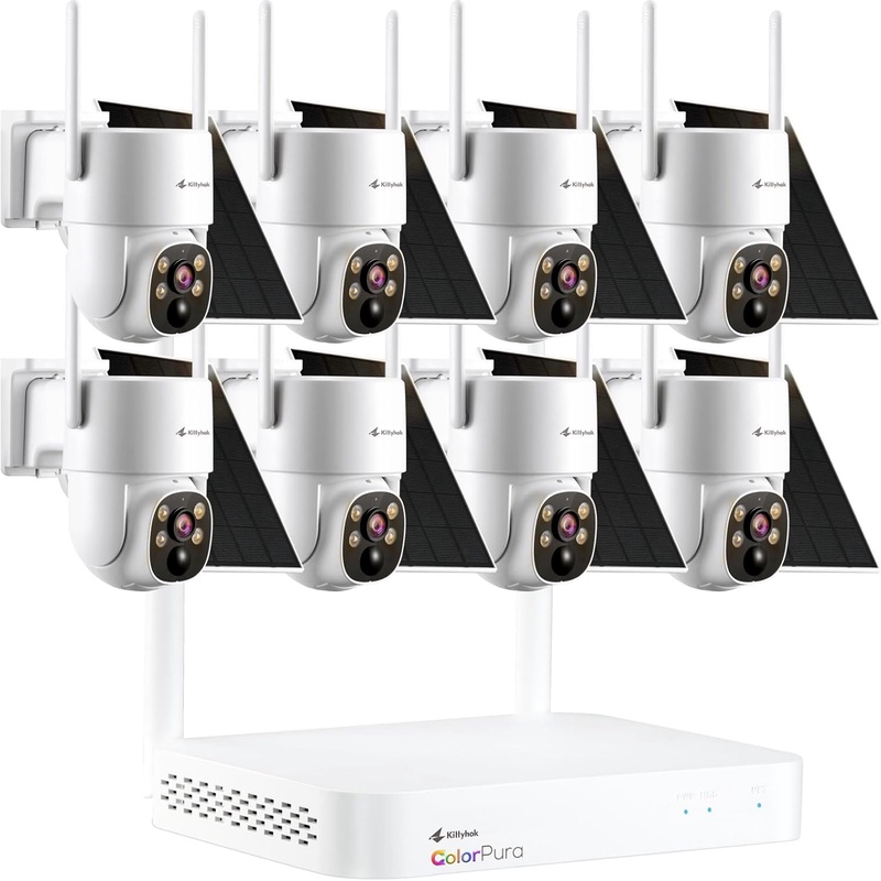 2k colorpura solar security camera system wireless outdoor 8pcs pt security cameras     human detection   1tb hdd kblr4084 bundle with bly4 Product details 0