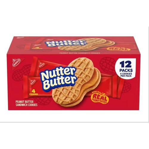 12 pack sandwich cookie with peanut butter filling family size snack packs dipping or on the go sealed for freshness