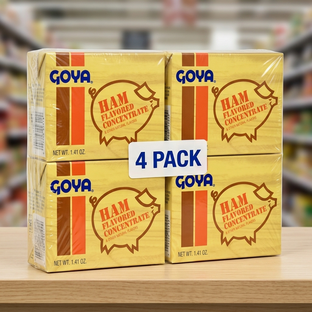 GOYA Savory Ham Concentrated Seasoning – 1.41 oz, Rich Flavor Enhancer for Soups, Rice, Beans & Home Cooking (Pack of 4)