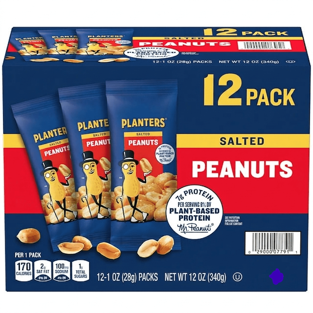 TEMU Planters Salted , Individually Wrapped Single-serve Packs, 1 Oz. Each, 12 Packs