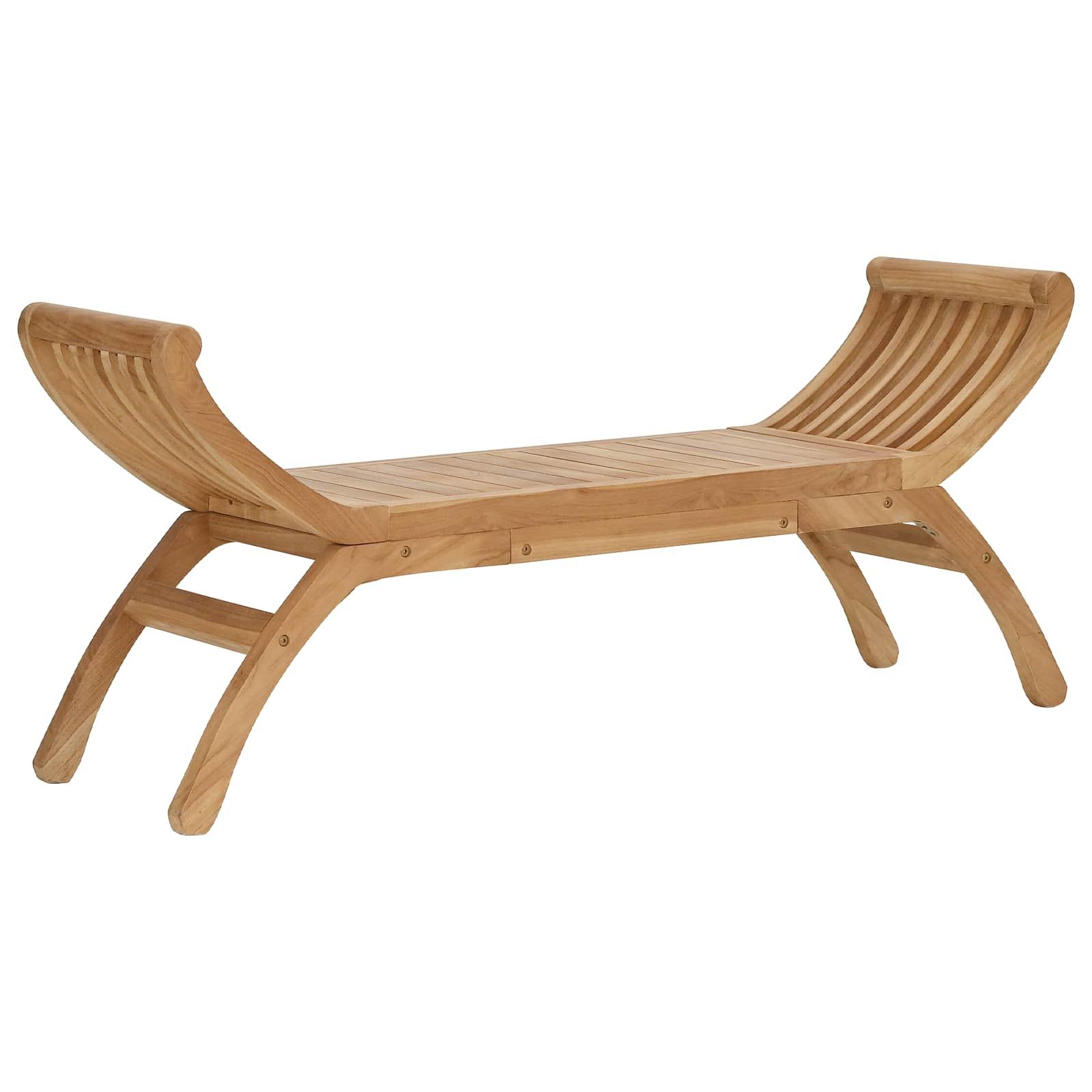 vidaXL Garden Bench Natural Solid Teak Wood Seating Outdoor Modern Patio Style