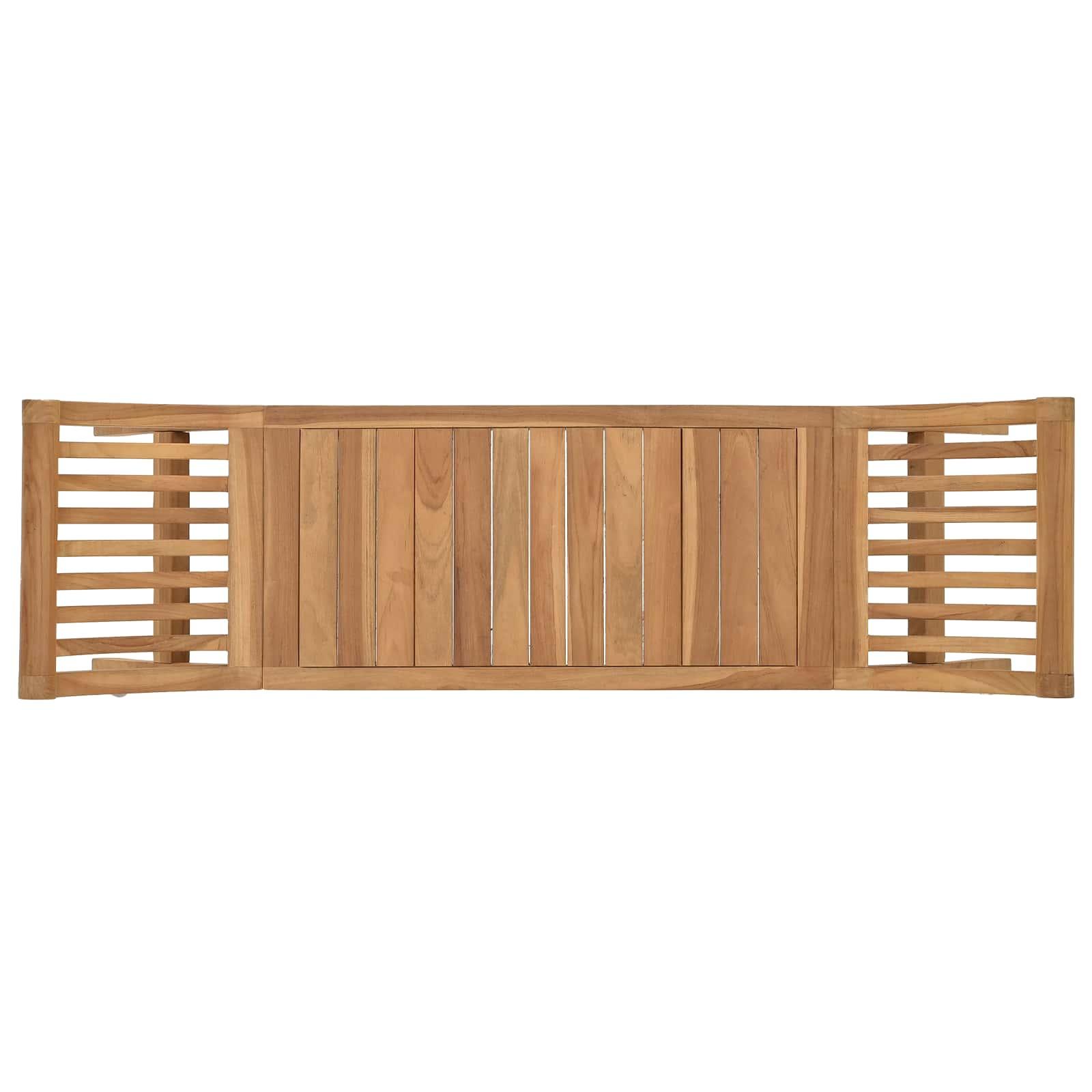 vidaXL Garden Bench Natural Solid Teak Wood Seating Outdoor Modern Patio Style