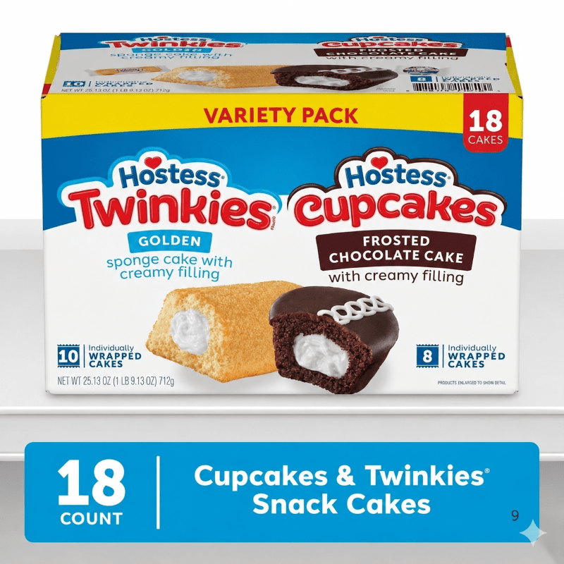 TEMU Hostess Twinkies & Cupcakes Variety Pack Snack Cakes, 18 Pk.