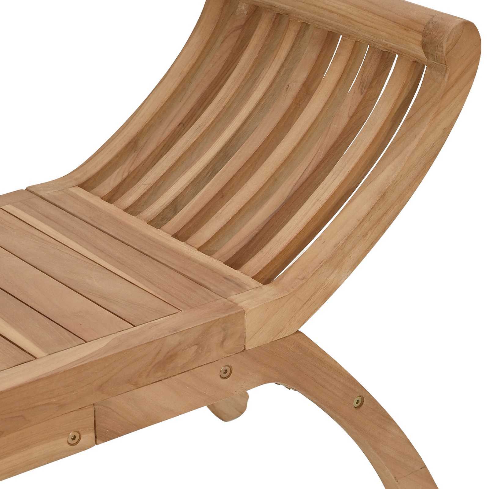 vidaXL Garden Bench Natural Solid Teak Wood Seating Outdoor Modern Patio Style