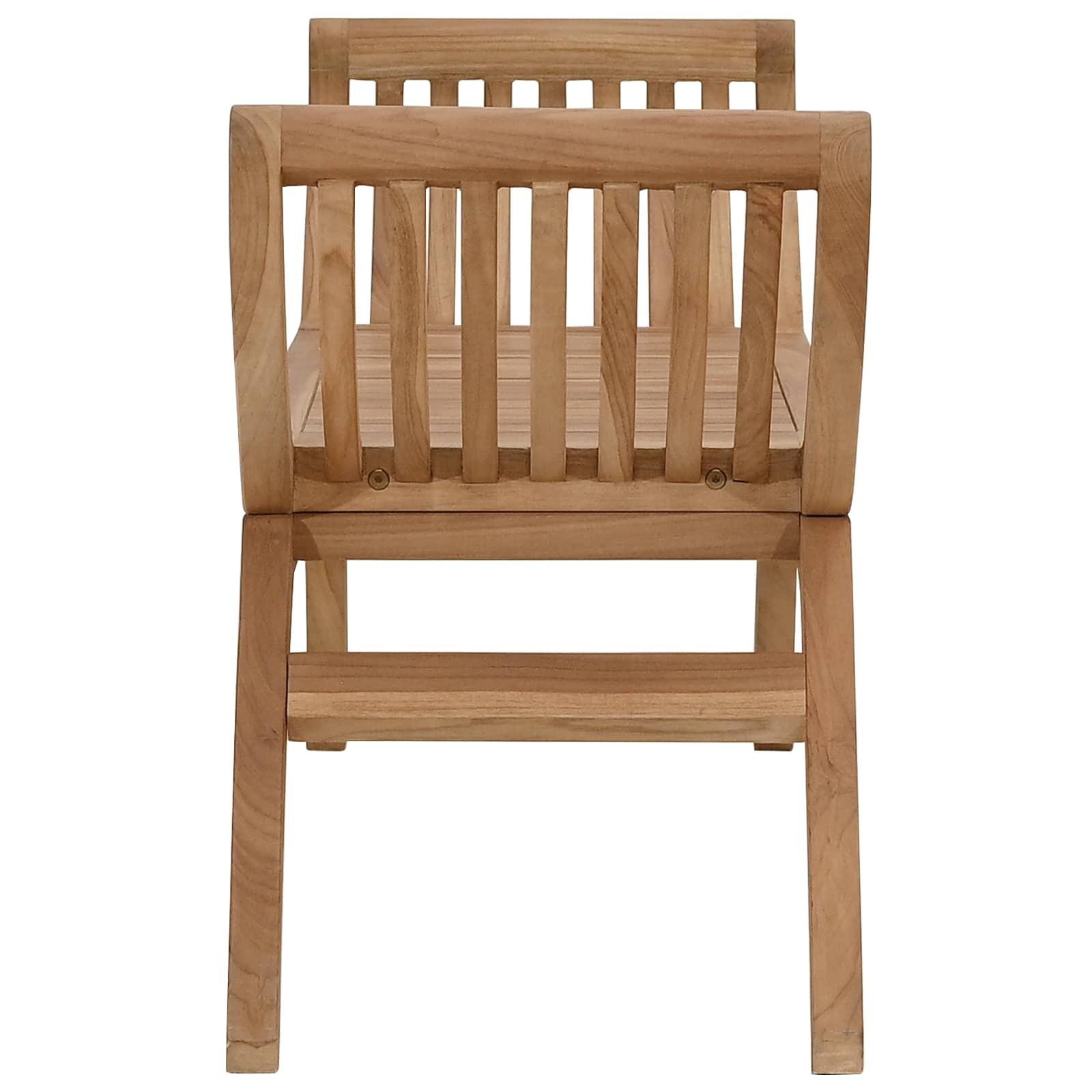 vidaXL Garden Bench Natural Solid Teak Wood Seating Outdoor Modern Patio Style