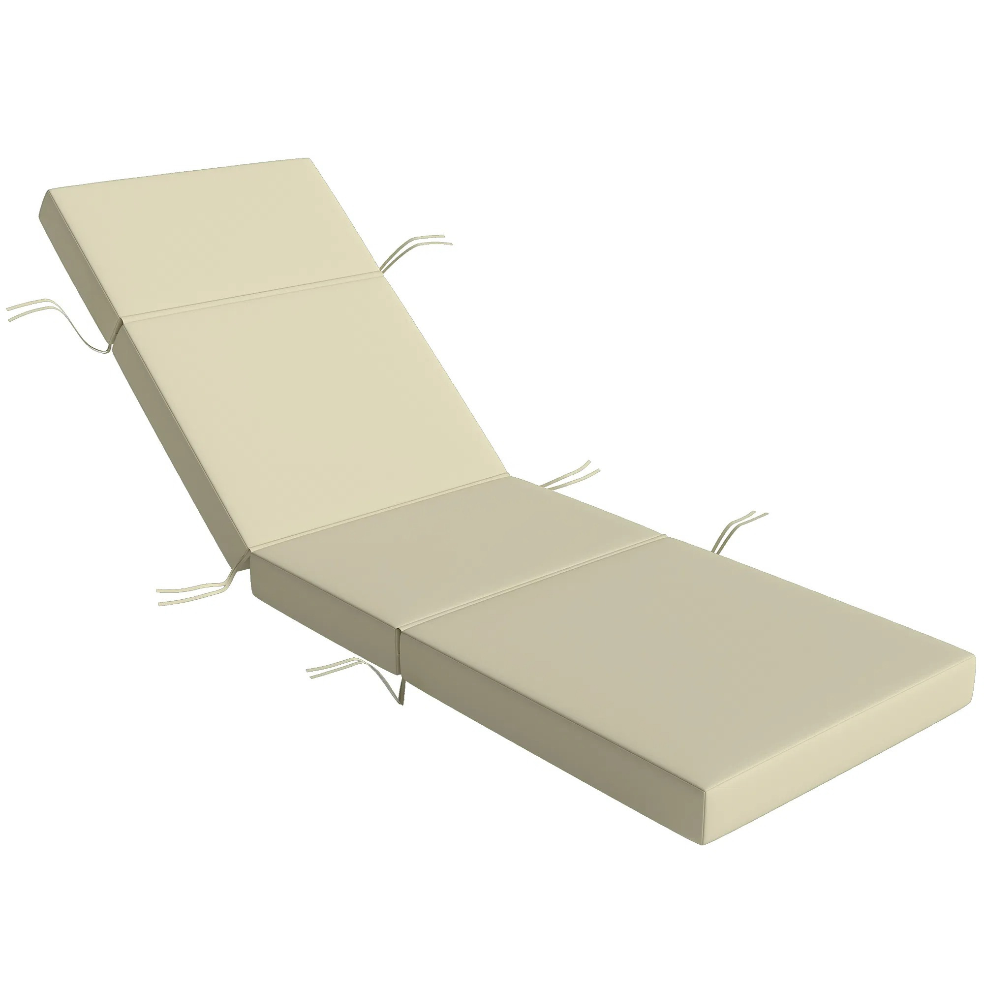 Chaise Lounge Cushion, 4 Thick Outdoor Lounge Chair Cushions with Ties for Patio, 26 x 80