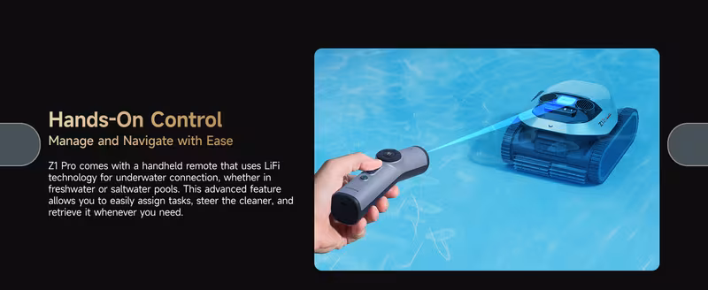 z1 pro cordless robotic pool cleaner lifi remote control 8000 gph suction horizontal cleaning auto retrieval automatic pool vacuum for above in ground pools version Product details 13