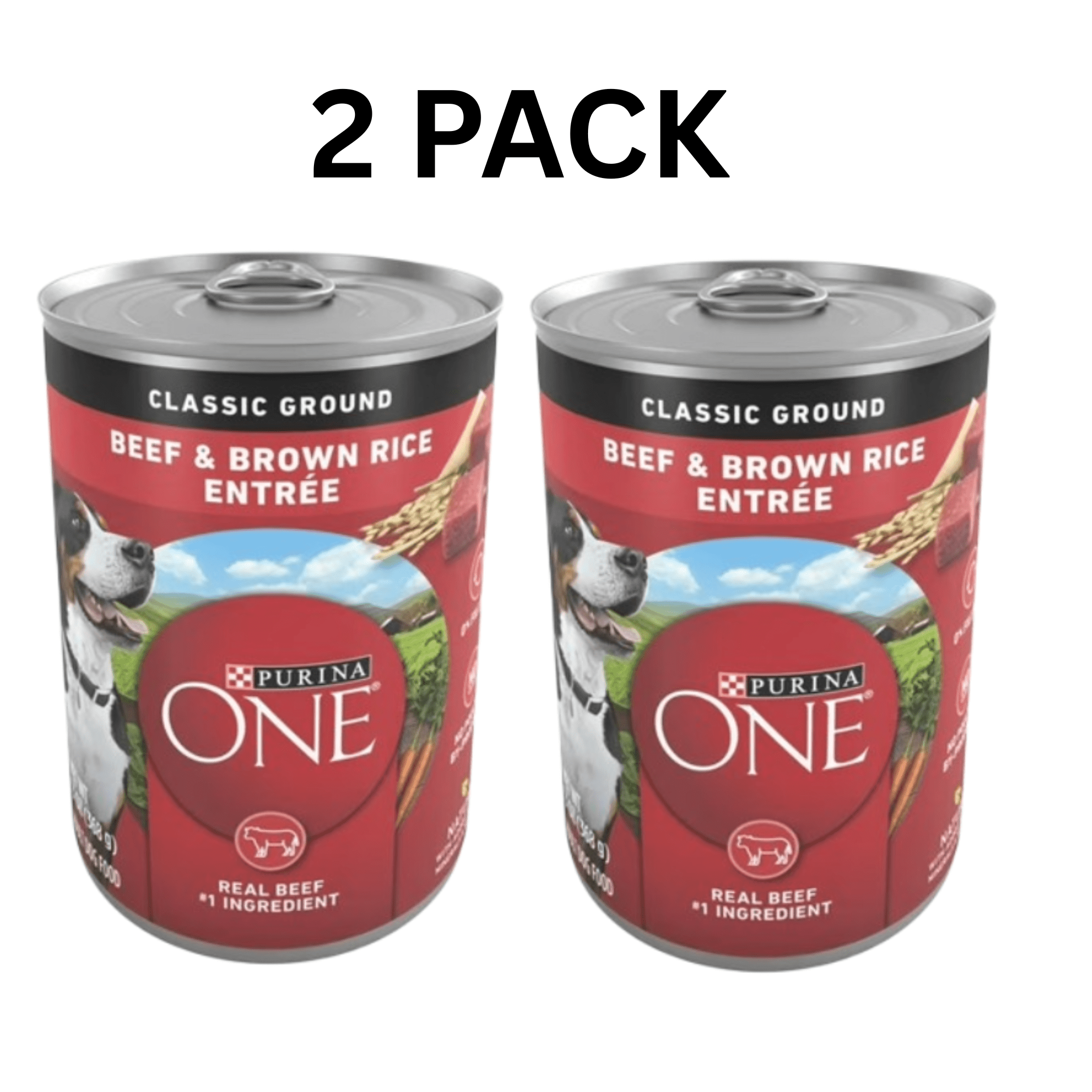 (MULTIPACK) Purina ONE Natural Wet Dog Food, High Protein Soft Beef & Brown Rice Barley, 13 oz Can