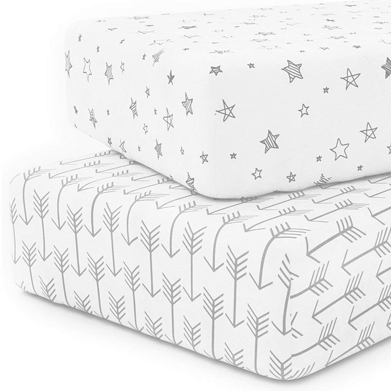 TEMU 2 Piece Fitted Sheet – Soft Breathable Fabric, Elastic Deep Pocket Mattress Cover, Star & Arrow Print, , Bedding