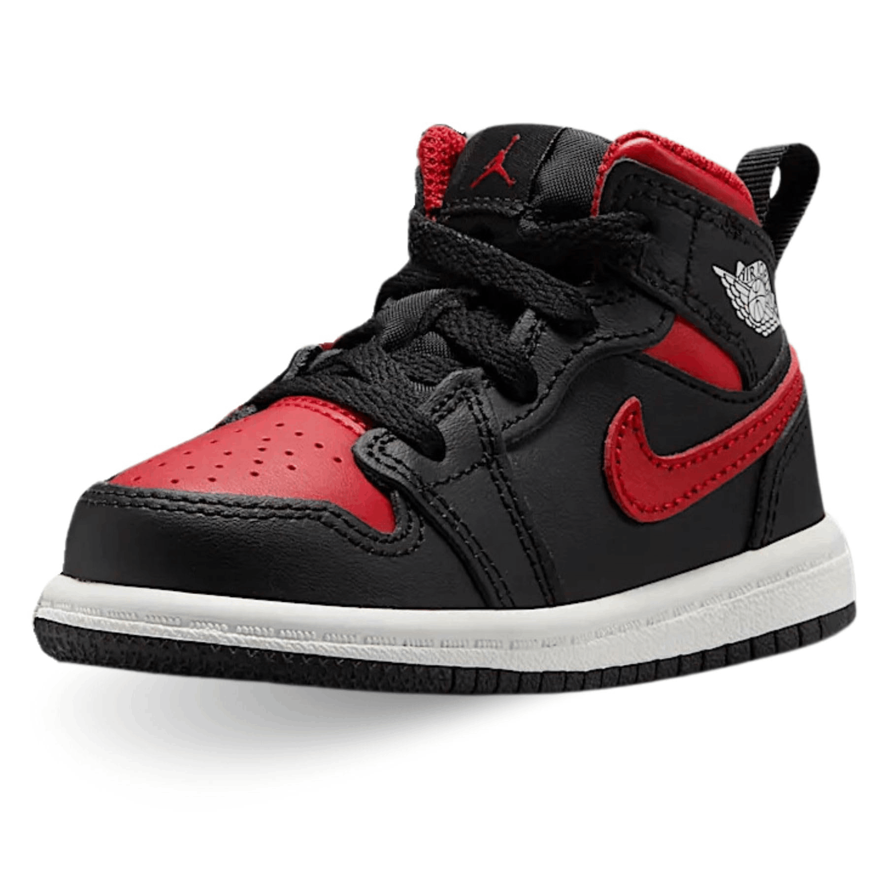Jordan Baby Toddler Air Jordan 1 Mid Basketball Shoes Black Red