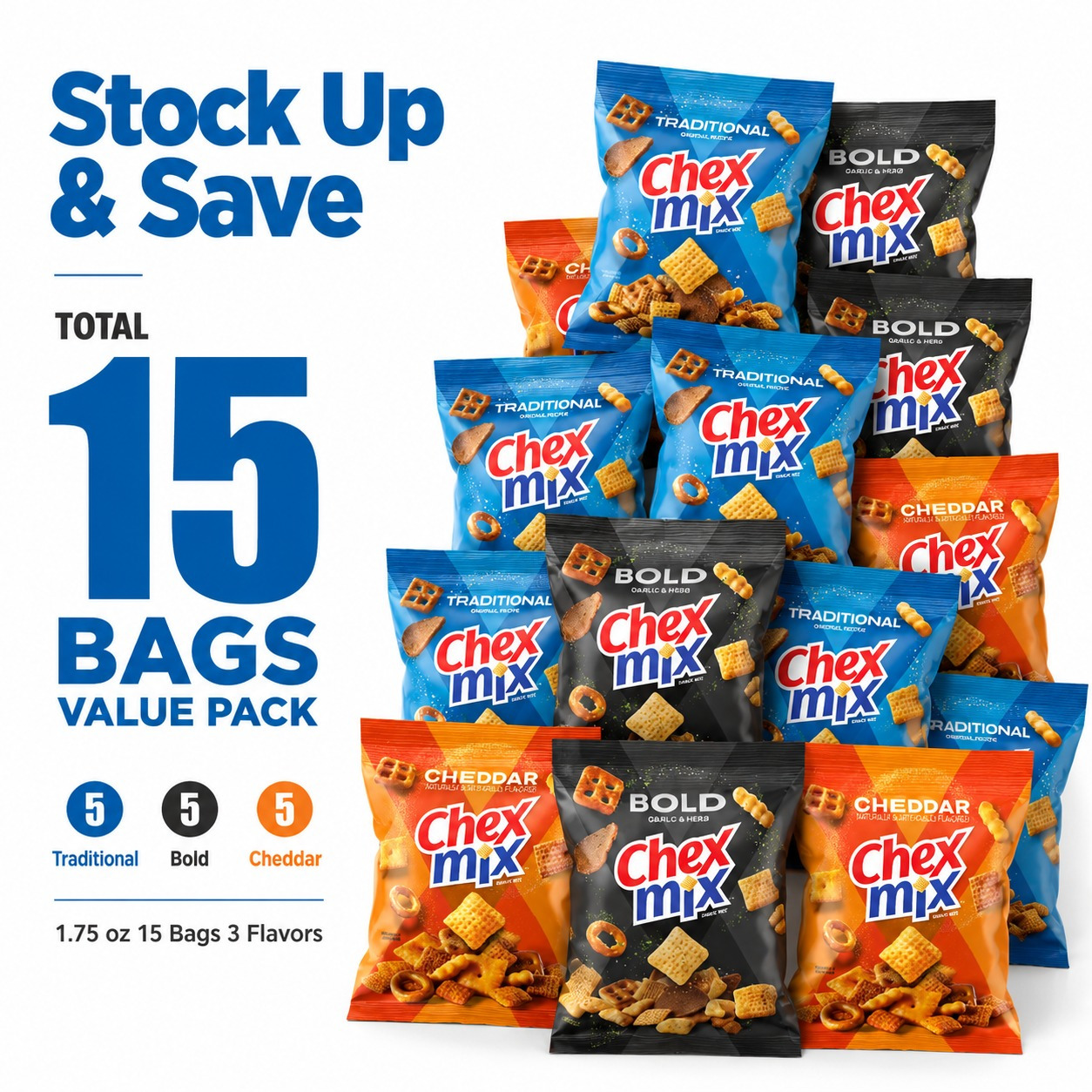 TEMU Chex Mix Variety Pack—featuring Individually Wrapped Portions In Multiple Flavors—is The Perfect Choice To Add Some Fun To Any Party. This Snack