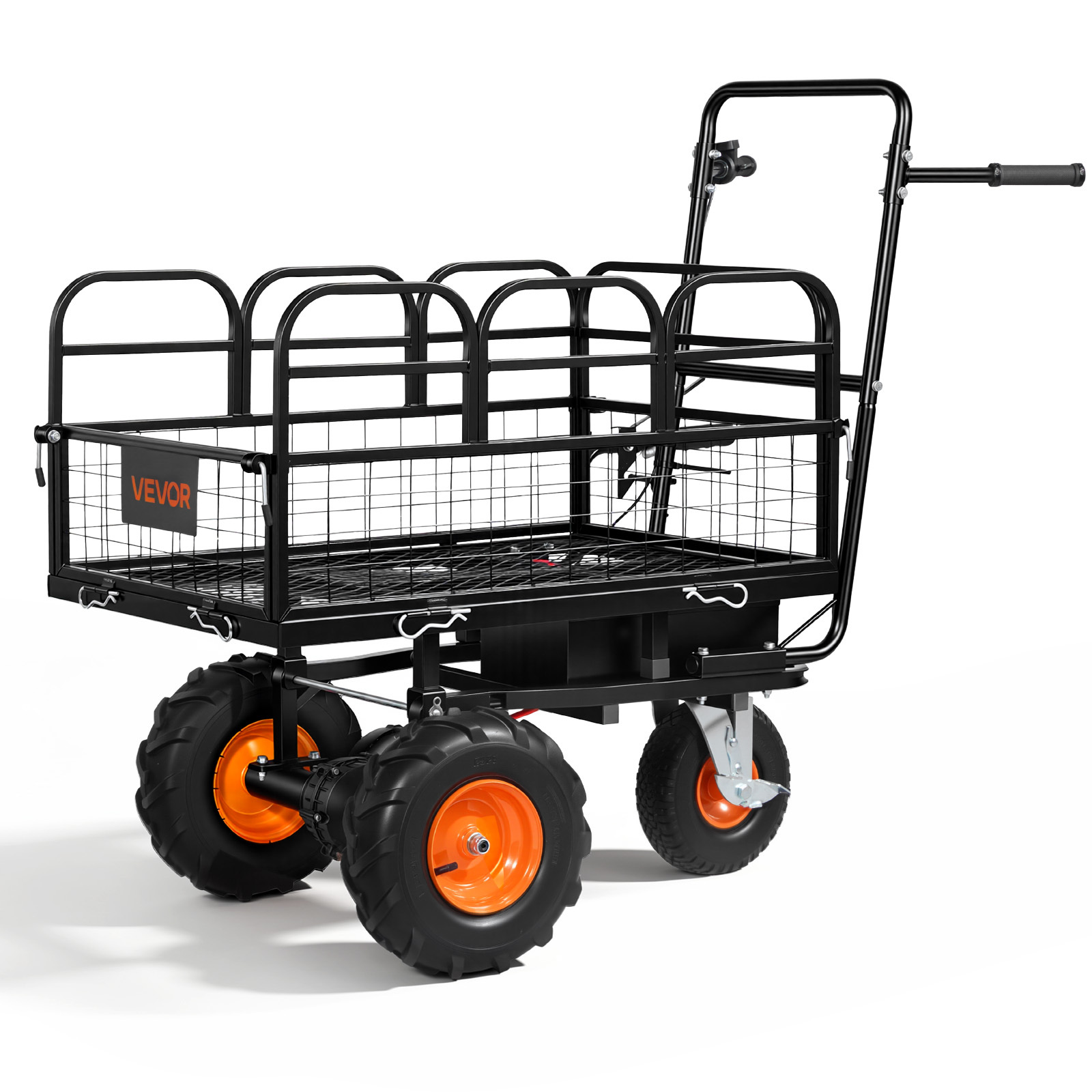 electric utility cart 36v 432wh battery powered electric wagon 500w power wheelbarrow with brake 500 lbs load heavy duty steel garden cart for farm and yard all purpose modular   Product details 1