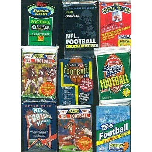 TEMU Dream Lot Of Old Unopened Football Cards In Packs 45 Cards In Packs From The Late 80s And Early 90s