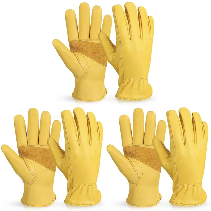 TEMU 3 Pair Work Gloves – Durable Heavy Duty Safety Gloves For , Construction Work Gloves, Farming Work Gloves, Gardening Work Gloves, Landscaping